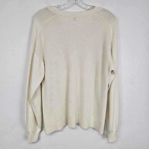 Margaret O'Leary Sweater Cream Slouchy Mixed Stitch Pullover Sz S Coastal - Picture 7 of 10